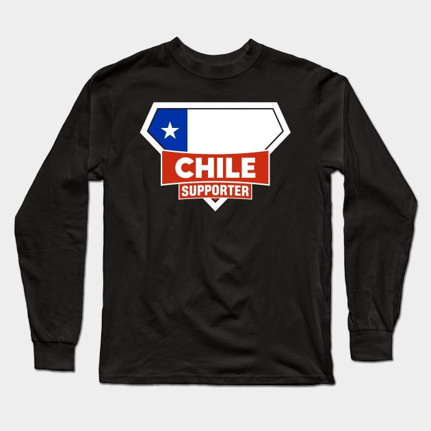 Chile Super Flag Supporter Long Sleeve T-Shirt by ASUPERSTORE